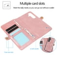 thumbnail image 4 of ELEHOLD Luxury Multi-Functional Wallet Case for Samsung Galaxy S23 FE with Card Slots Dual-Use Detachable Phone Case Magnetic Function Lanyard Shockproof Wallet Case,Rosegold, 4 of 8