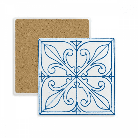 

Blue Talavera Style Pattern Decorative Square Coaster Cup Mat Mug Subplate Holder Insulation Stone