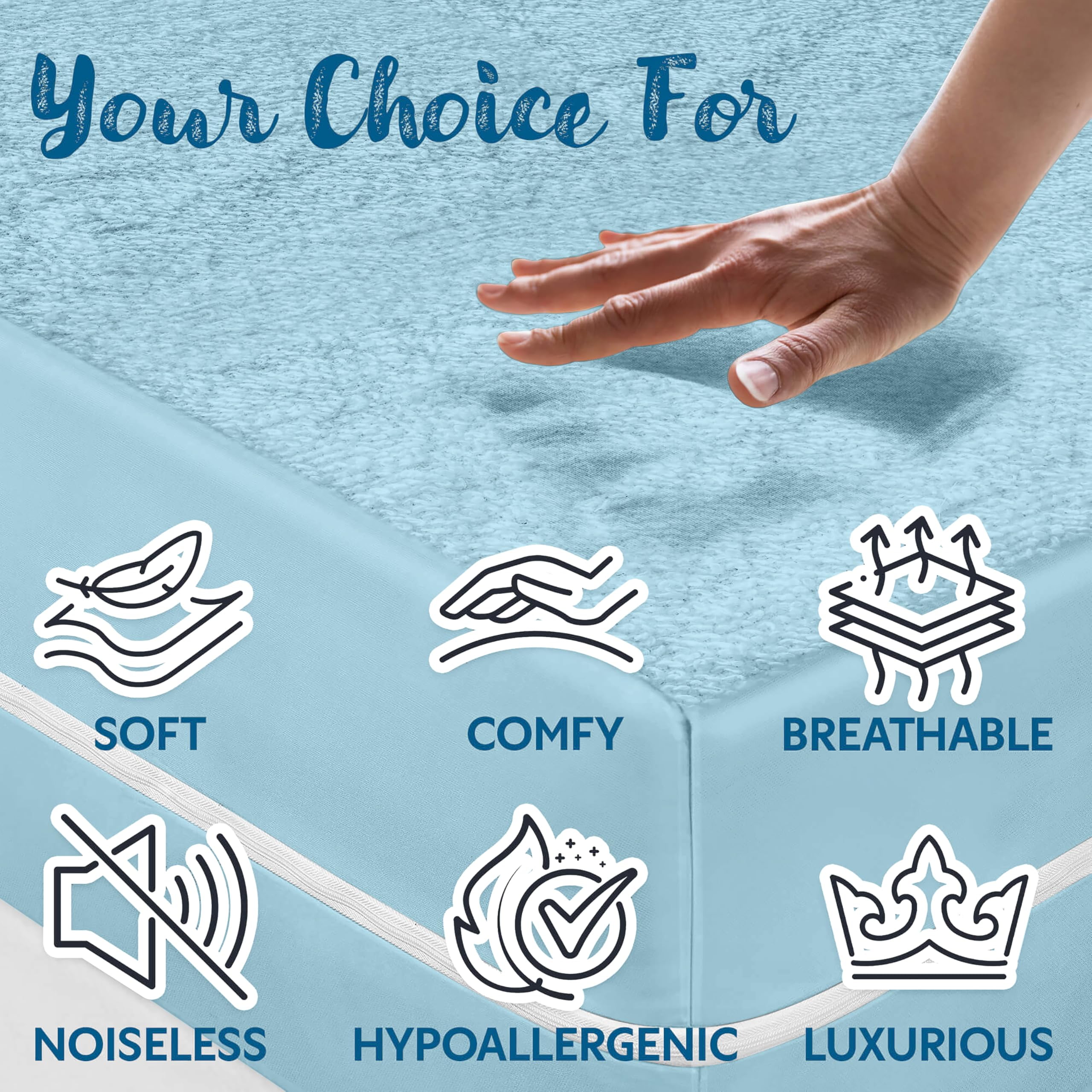 Guardmax Terry Cotton Zippered Mattress Encasement - Mini Crib Size - 100% Waterproof and Bed Bug Proof Mattress Protector - Absorbent Six-Sided Mattress Cover (Terry Cotton, Mini Crib)