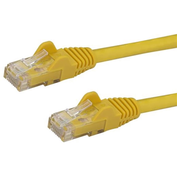 StarTech 30ft CAT6 Ethernet Cable - Yellow CAT 6 Gigabit Ethernet Wire -250Mhz 100W PoE RJ45 UTP Network Patch Cord Snagless with Strain Relief (N6PATCH30YL)
