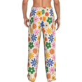 thumbnail image 3 of Goofa Groovy Daisy Flowers Printed Soft Pajama Pants for Men, Wide Leg Comfy Casual Lounge Yoga Pants-Large, 3 of 9