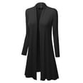 thumbnail image 6 of Made by Johnny Women's Solid Long Sleeve Open Front Long Cardigan XXXL BLACK, 6 of 7