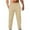 Khaki, variant on Mens Summer Lounge PJ Pants Casual Stripe Cotton Linen Breathable Pajama Pants Lightweight Sleep Pants with Pockets