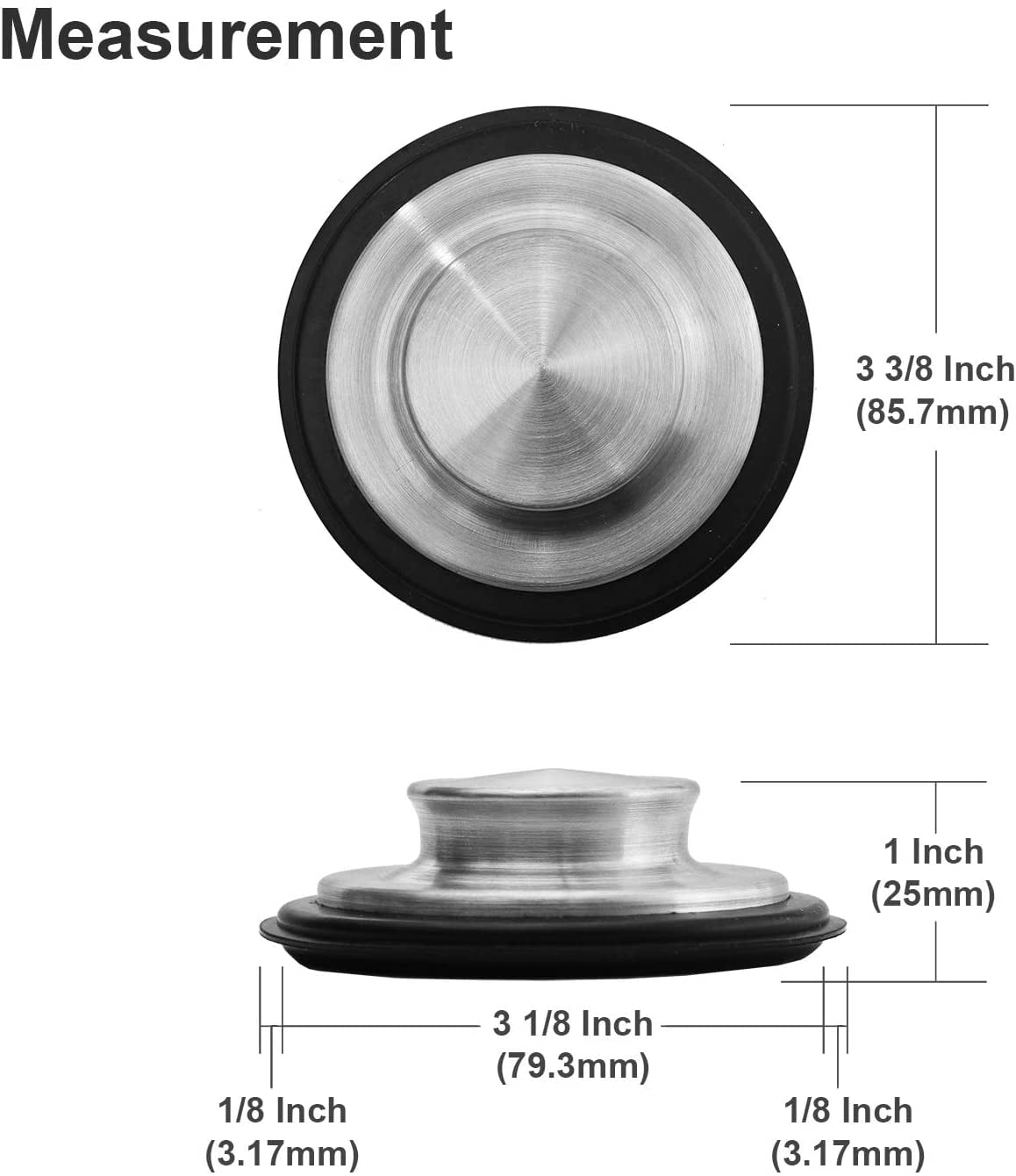 2PCS - Kitchen Sink Drain Strainer and Anti-Clogging Stopper Drainer Set for Standard 3-1/2 Inch