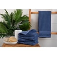 thumbnail image 3 of Sticky Toffee Terry Cotton Washcloths Set for Bathroom, 4 Pack, Soft and Absorbent, Face Cloths, Fingertip Towels, 500 GSM, 13 in x 13 in, Blue, 3 of 6