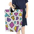 thumbnail image 4 of Yayeee Freestanding Laundry Hamper with Handle Collapsible Large Storage Basket for Clothes, Purple Retro Pattern, 4 of 7