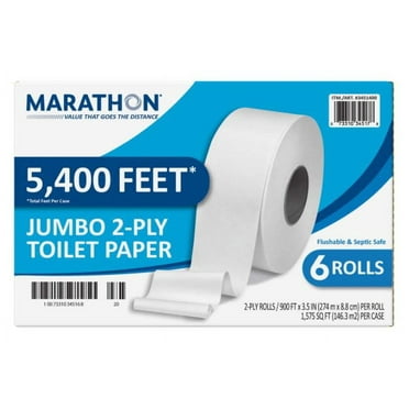Marathon 2-Ply High Capacity Toilet Paper, 6 Jumbo Rolls per Pack