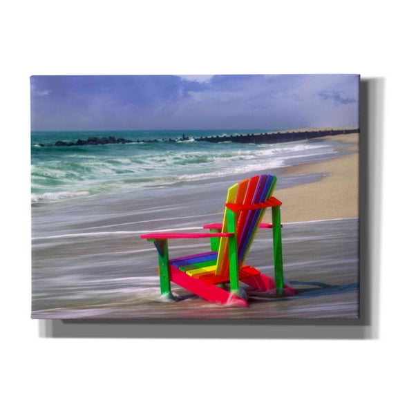 Epic Graffiti 'Rainbow Chair' by Mike Jones, Giclee Canvas Wall Art, 54"x40"