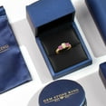 thumbnail image 5 of Gem Stone King 1.73 Ct Oval Cabochon White Ethiopian Opal Pink Created Sapphire 18K Yellow Gold Plated Silver Ring (Size 8), 5 of 6