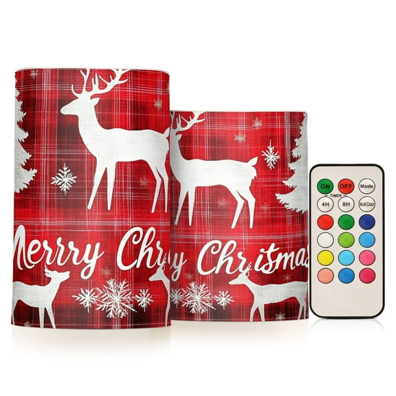 BZSMCE Flameless Candles LED Lights Reindeer and Christmas Trees Creativity Battery Candles