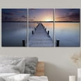 thumbnail image 3 of wall26 Canvas Print Wall Art Set Pier Extends Into Calm Sunset Ocean Nature Wilderness Photography Modern Art Southwest Scenic Colorful Ultra for Living Room, Bedroom, Office - 16"x24"x3 Pa, 3 of 5