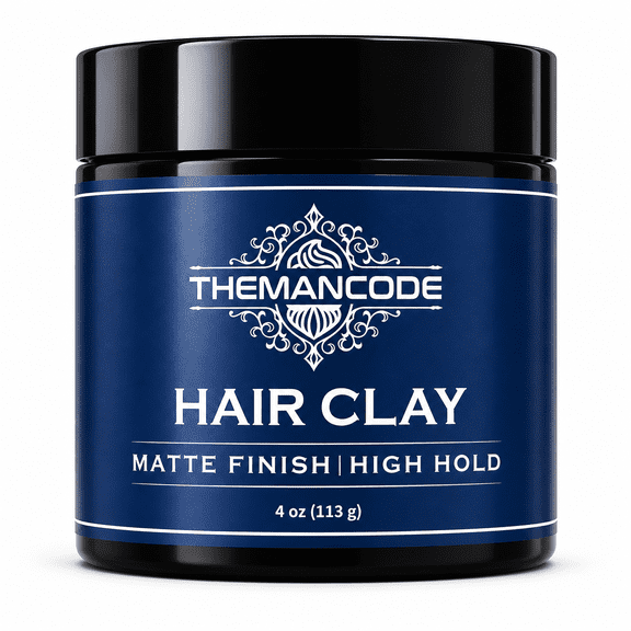 THEMANCODE Hair Clay for Men, High Hold Matte Finish Styling Clay, Texturizing Hair Product for Matte Texture, Volume & Definition, 4 oz