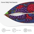 thumbnail image 5 of Fotbe Wild Berries Pattern Velvet Decorative Throw Pillow Covers with Elegant Piping, Soft Plush Cushion Cover for Sofa, Bed, Car, Office-18"x18", 5 of 8
