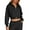 Black|Zip-Up, variant on Crop Sweatshirts Womens Plain Hoodies Long Sleeve Tops Pullover/Full-zip Jacket Plus Size Cropped Hooded Shirt (2XL, Light Blue)