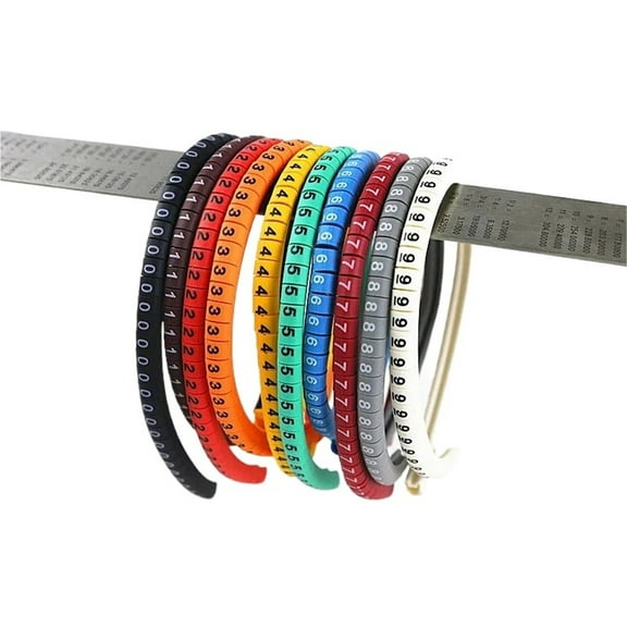 500PCS EC-0,EC-1,EC-2, EC-3 Size 6 sqmm Colored Cable Wire Marker 0 to 9 For Cable