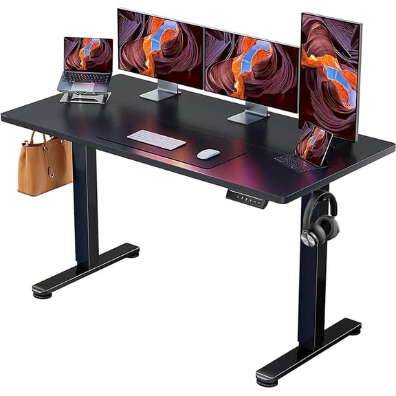 Height Adjustable Electric Standing Desk, Sit Stand up Desk, Memory Computer Home Office Desk with Two-Piece Desktop