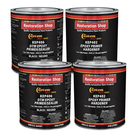 BLACK Epoxy Primer / Sealer 2.1 VOC (GALLON KIT) - Anti-Corrosive DTM Direct to Metal Fast Dry Primer