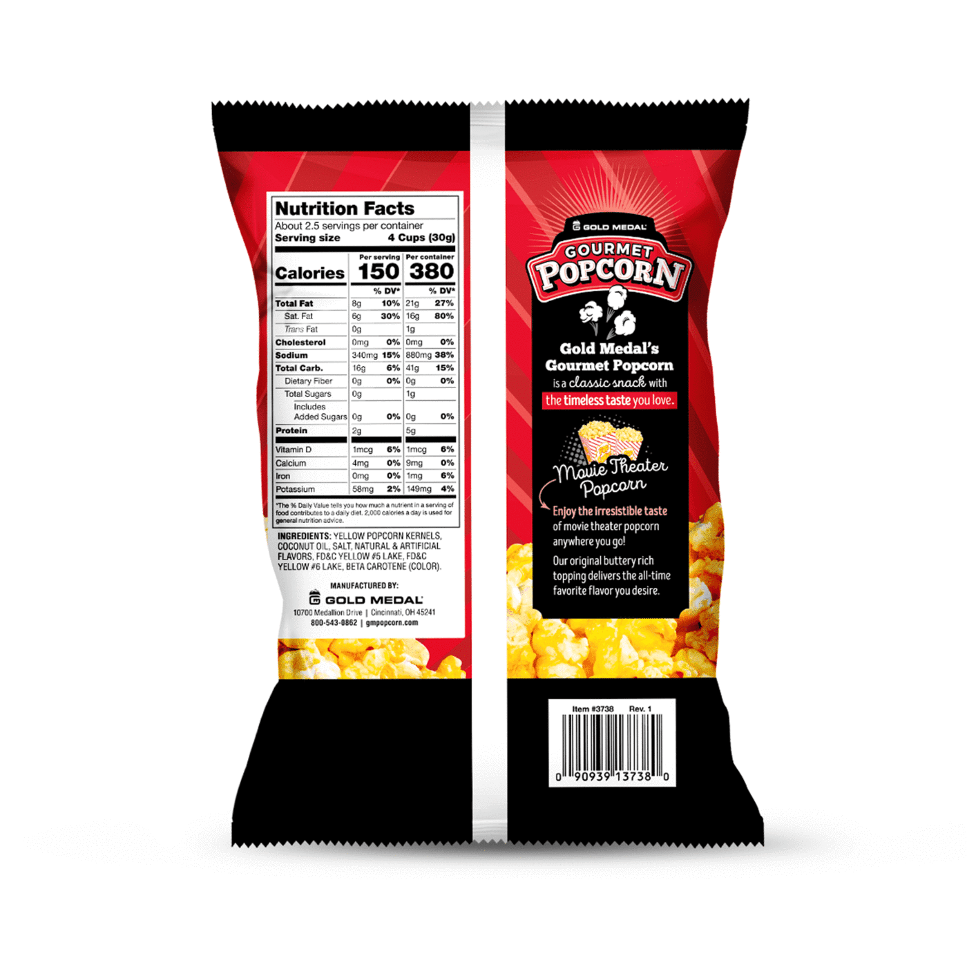 Gold Medal Movie Theatre Popcorn Gourmet Popcorn, 2.8 Ounce (Pack of 15)