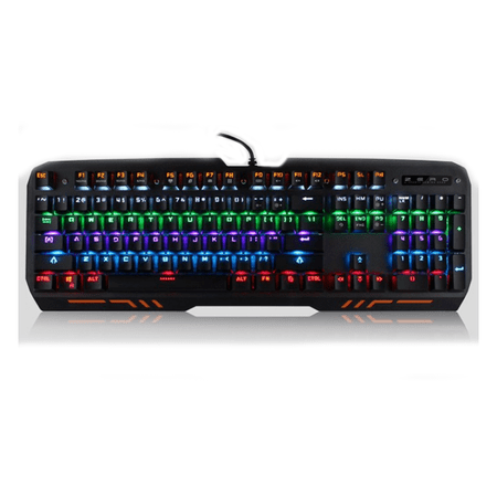 MITU Professional Waterproof Wired Mechanics Green axis Gaming Keyboard USB Wired Gaming Keyboards for Windows 7 / 8 /10/ XP / Vista (6-colour Backlight)(Black)