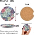thumbnail image 2 of Coolnut Colored Succulent Car Coasters 2 Pack, Small 2.5" Ceramic Car Cupholder Absorbent Coaster Set for Women Men Drink Cup Holder Coasters Home Decor, 2 of 6