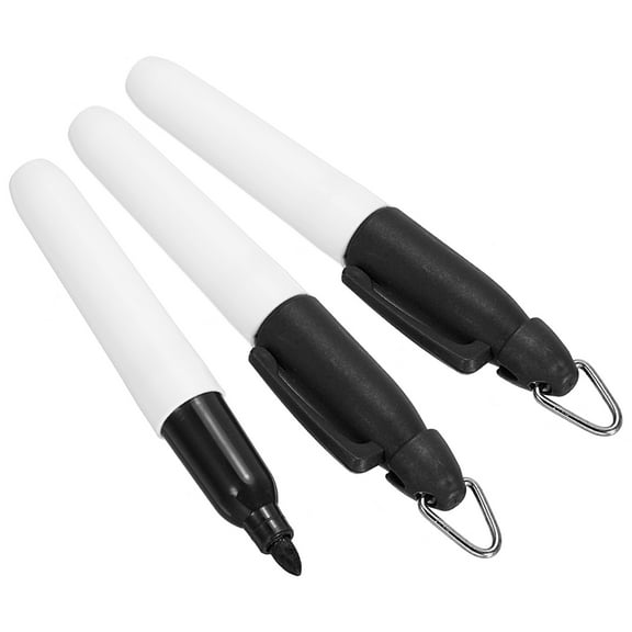 Mini Permanent Markers Golf Ball Marker Pen with Keychain Clip, Black 12 Pack