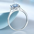 thumbnail image 3 of Halo Engagement Ring for Women Blue Topaz Sterling Silver Ginger Lyne Collection, 3 of 5
