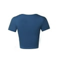 thumbnail image 3 of A2Y Women's Basic Cute Scoop Neck Cotton Short Sleeve Crop Top Sapphire S, 3 of 5