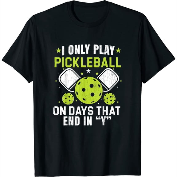 Womens I Play Pickleball Funny Player Paddle Lover Graphic T-Shirt Black Small