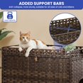 thumbnail image 5 of YITAHOME Cat Litter Box Enclosure with Soft Litter Mat, Hidden Litter Box Furniture Large Handwoven Rattan Cat House with Support Bars for Living Room, Bedroom, Balcony, 5 of 5