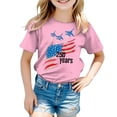 thumbnail image 5 of Quealent Girls 4th of July Shirt USA T-Shirt for Kids American Flag Shirt 250 Years of Freedom Short-Sleeved Top (Pink, 5-6 Years), 5 of 5