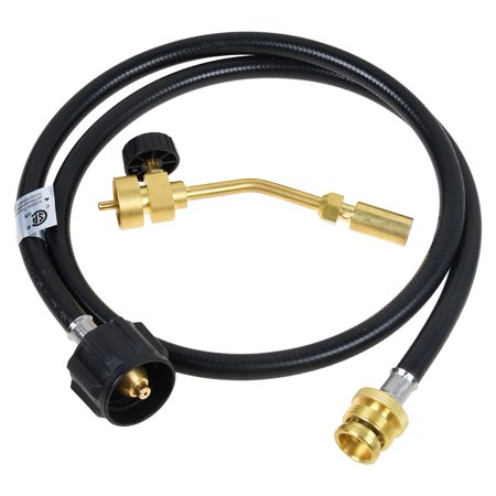 Mapp Gas Turbo Torch with Hose Adapter and Propane Gas Tank for Brazing, Soldering, Welding