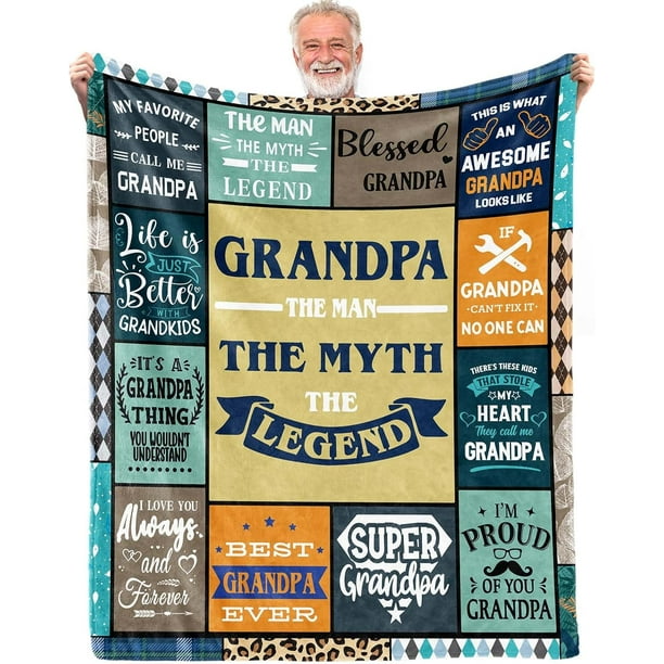 LHSHID Grandpa Gifts Blanket Grandpa Birthday Gifts Best Grandpa Gifts Gifts for Grandfather New Grandpa Gifts Gifts for Grandpa Papa Grandfather Soft Throw Blanket 30"x40"