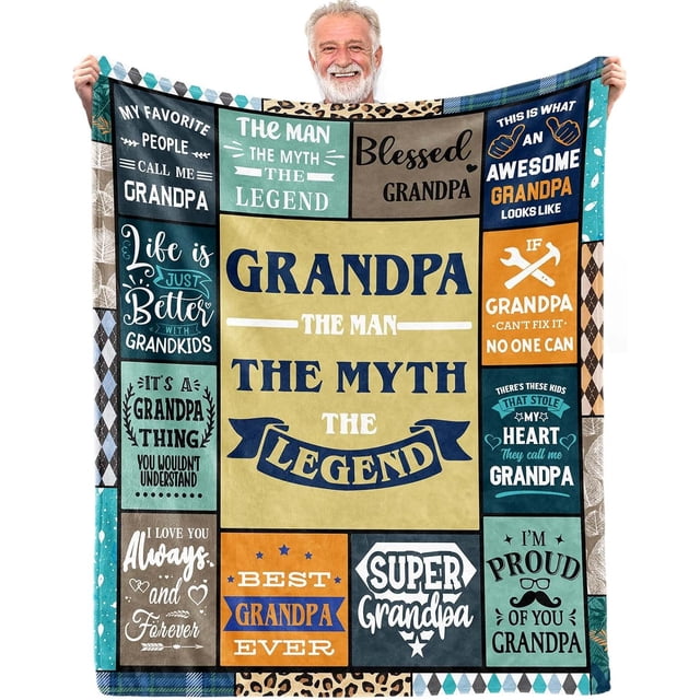 LHSHID Grandpa Gifts Blanket Grandpa Birthday Gifts Best Grandpa Gifts Gifts for Grandfather New Grandpa Gifts Gifts for Grandpa Papa Grandfather Soft Throw Blanket 30"x40"