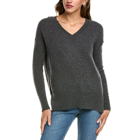 philosophy womens Oversized V-Neck Sweater, m, Grey
