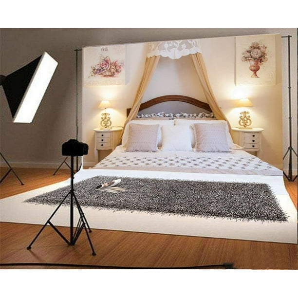ABPHOTO Polyester 7x5ft Photography Backdrop Interior Bedroom Romantic