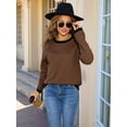 thumbnail image 4 of Womens Crewneck Pullover Striped Sweaters Long Sleeve Casual Winter Tops Color Block Loose Fit Warm Clothes, 4 of 8