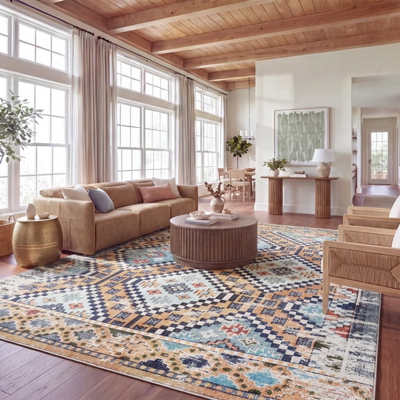Safavieh Madison Lanford Southwestern Area Rug, Orange/Beige, 10' x 14'