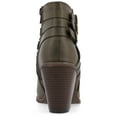 thumbnail image 4 of Journee Womens Strap Inside Zip Stacked Heel Booties, Widths Available, 4 of 10