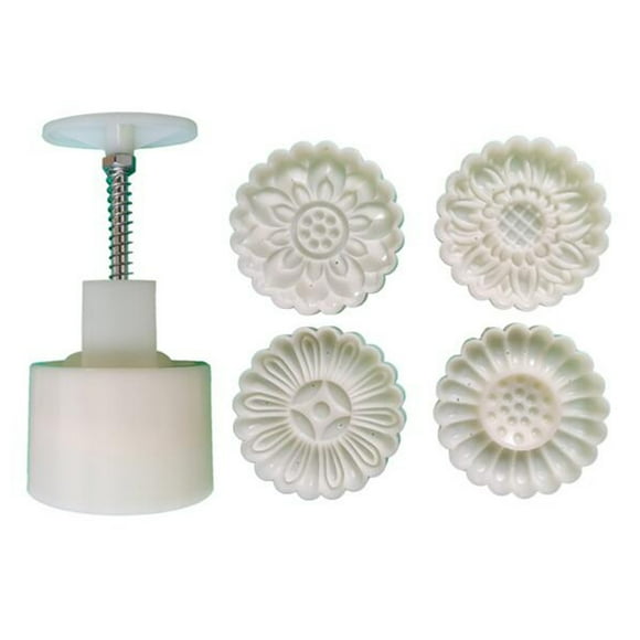 ESTONE Plastic Mooncake Mold 125g Flower Stamp Cookie Cutter Mould DIY Baking Accessory
