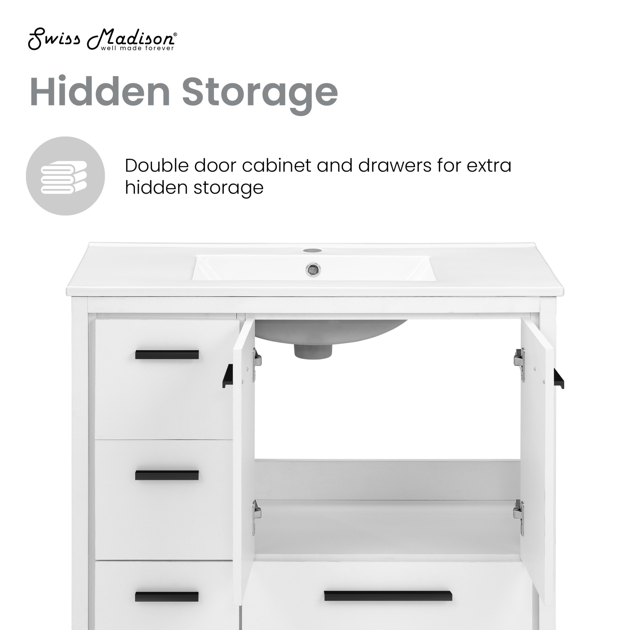 Virage 36 Freestanding, Bathroom Vanity in White