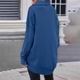 thumbnail image 6 of DianGeFu Ribbed Dresses for Plus Size Women In Fall 50% Off Clear,Fashion Women's Casual Long Sleeve Solid Turtleneck Zipper Pocket Ladies Tops Blouse,Blue,XXL, 6 of 9