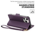 thumbnail image 3 of Feishell Wallet Case for iPhone 12 Pro / 12 6.1", Premium PU Leather Magnetic Closure Flip Kickstand Folio Case with RFID Blocking Credit Card Slots Shockproof Phone Cover with Wrist Strap,Darkpurple, 3 of 7