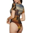 thumbnail image 2 of Salouo Western Desert Cowboy Cloud for Women's Short Sleeve Bodysuit,Sexy Bodysuits One Piece Round Neck Bodysuit Shapewear Tummy Control-Large, 2 of 7