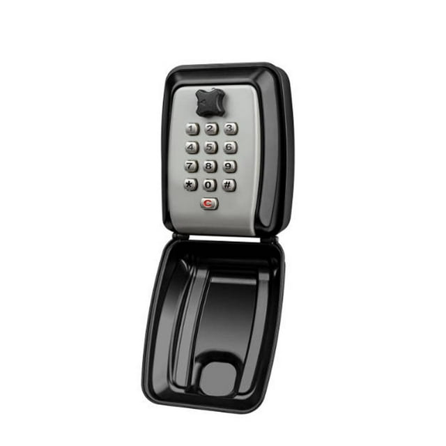 Tnarru Outdoor Wall Mounted Key Lock Box 12 Digit Combination Dustproof Resettable for Tenants, Cleaners Multipurpose Large Capacity Grey