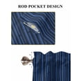 thumbnail image 6 of Dark Blue 2 Panel Kitchen Curtains for Windows, Retro Farmhouse Plants Wall Lines Texture Bathroom Privacy Curtain, Home Décor Window Treatment for Bedroom/Living Room 55"x45", 6 of 6