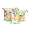 thumbnail image 1 of Bolsa de pañales para bebé con estampado de 3 piezas, de TPU, impermeable, con doble cremallera y bolsillo, 1 of 5