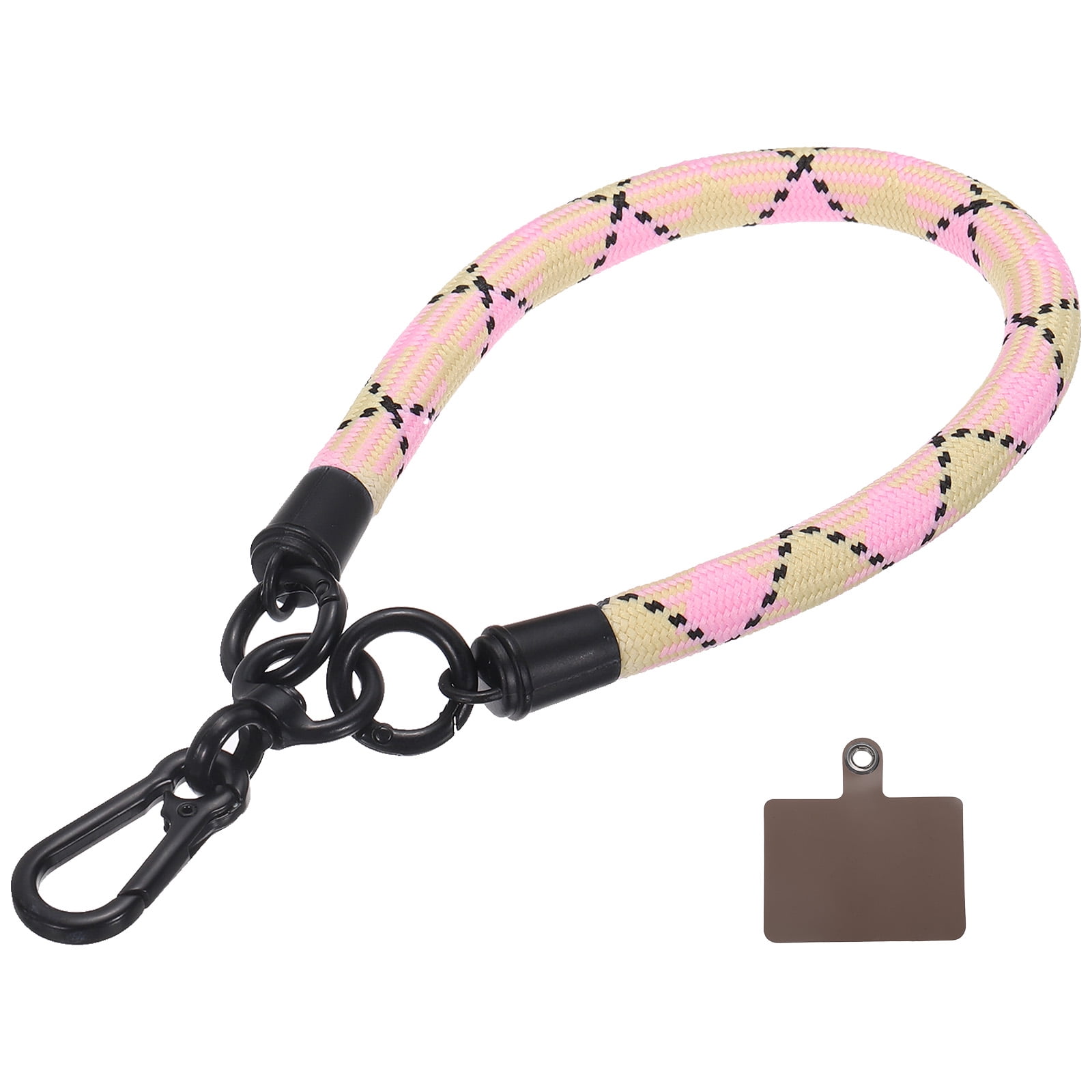 Unique Bargains Uxcell Phone Lanyard Adjustable Neck Lanyard Wrist Lanyard With Lanyard Patch For Smartphone Pink Apricot Coffee 1 Pack