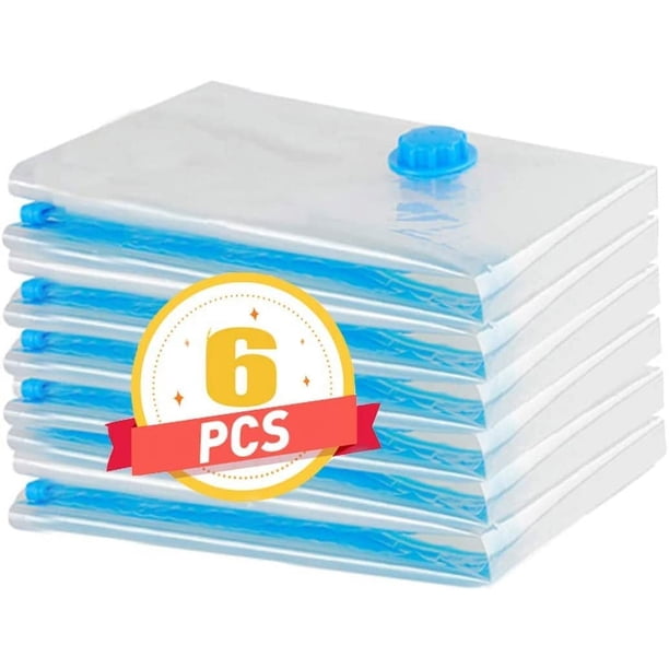 Bolsas de almacenamiento al vacío, paquete de 6 Bolsas de vacío para ropa, para guardar ropa y ropa de cama, podrían ahorrar espacio, sin polvo, mantener alejado de la humedad 6 piezas 60x40cm