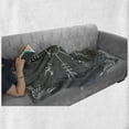 thumbnail image 6 of Grey and White Soft Flannel Fleece Throw Blanket, Greyscale Background with Motifs and Curlicues Pattern, Cozy Plush for Indoor and Outdoor Use, 50" x 70", Grey White White, by Ambesonne, 6 of 6