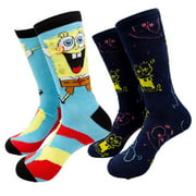 Sponge Bob Square Pants 798070 Sponge Bob Square Pants 2-Pair Pack Crew Socks